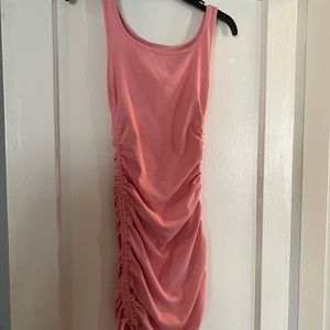 Pink summer dress with side detail